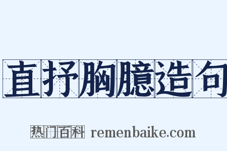 直抒胸臆造句是什么意思的图片